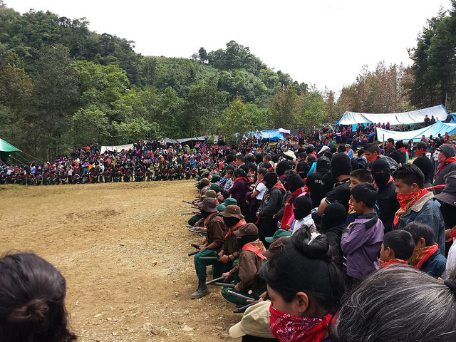 Zapatistas gathering in support of their cause