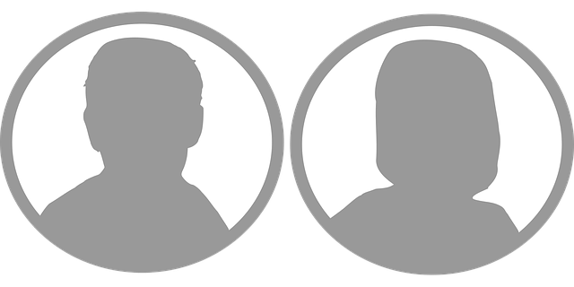 Male or Female profile options with silhouettes of both male and female busts, each in light grey circle.