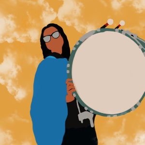 Student author with drum graphic profile image