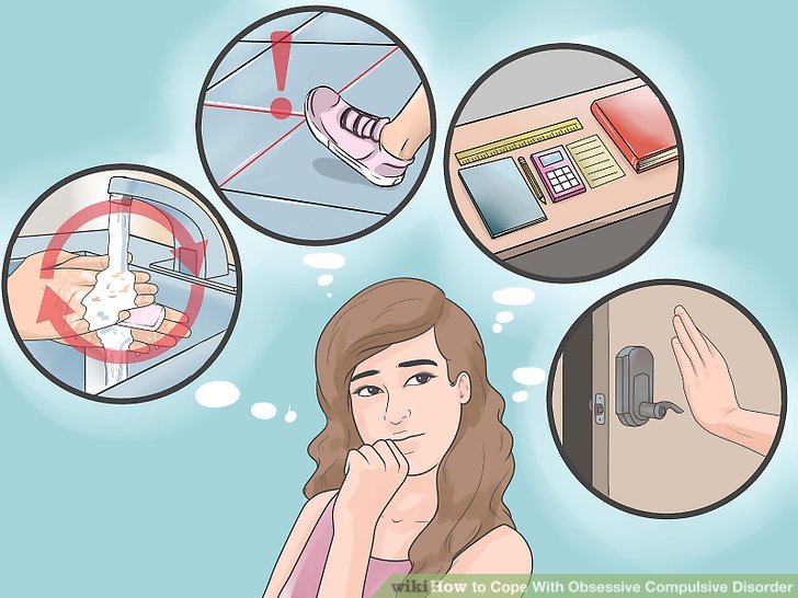 “Cope-With-Obsessive-Compulsive-Disorder-Step-15.jpg” by unknown author at wikihow.com is licensed under CC BY-NC-SA 3.0 Illustration of a person having obsessive compulsive thoughts