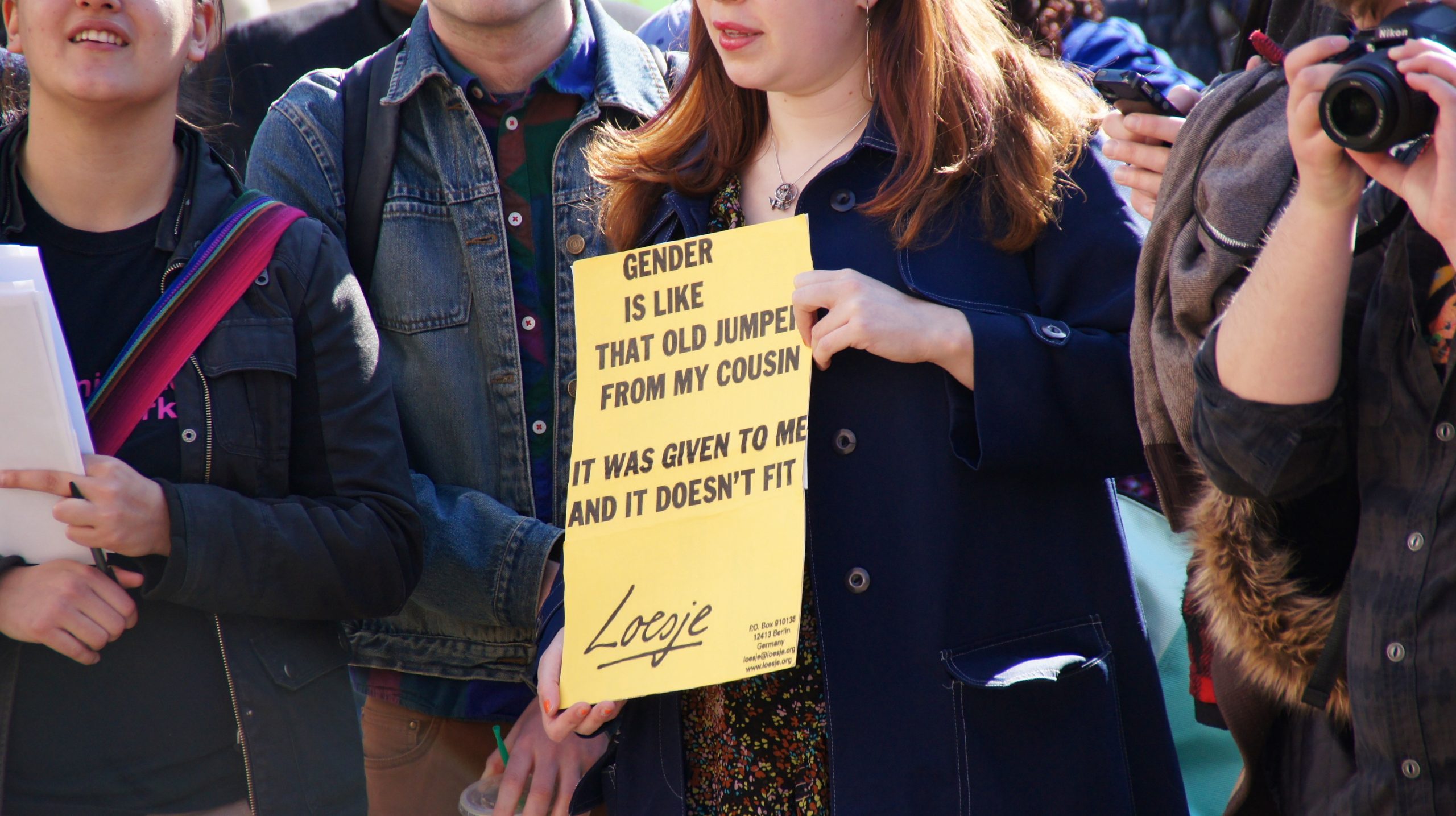 Photo showing participants in a Transgender Equality Rally