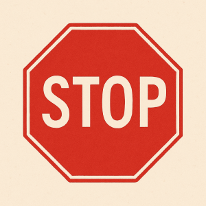 Illustration of a red stop sign.