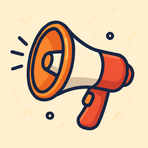 Illustration of a megaphone.