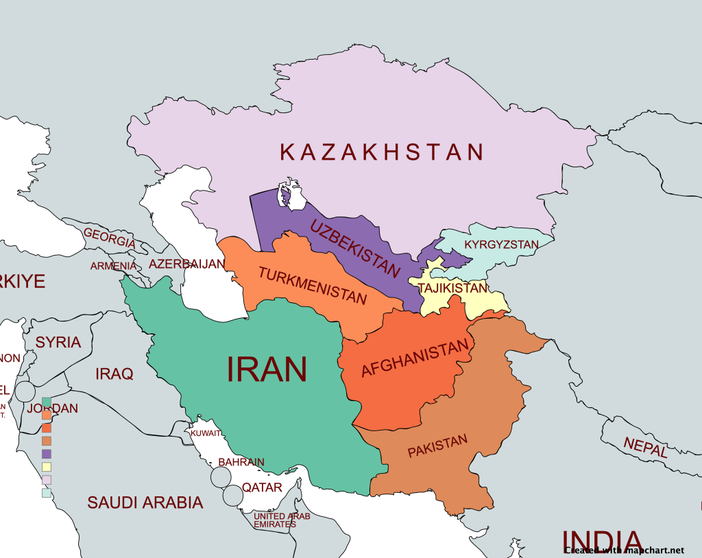 Figure 17.1: Iran and Central Asia