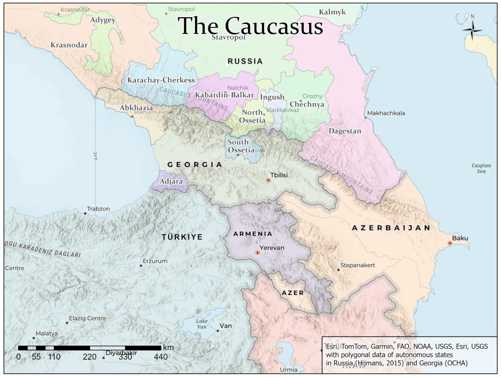 Figure 16.1: Map of the Caucasus