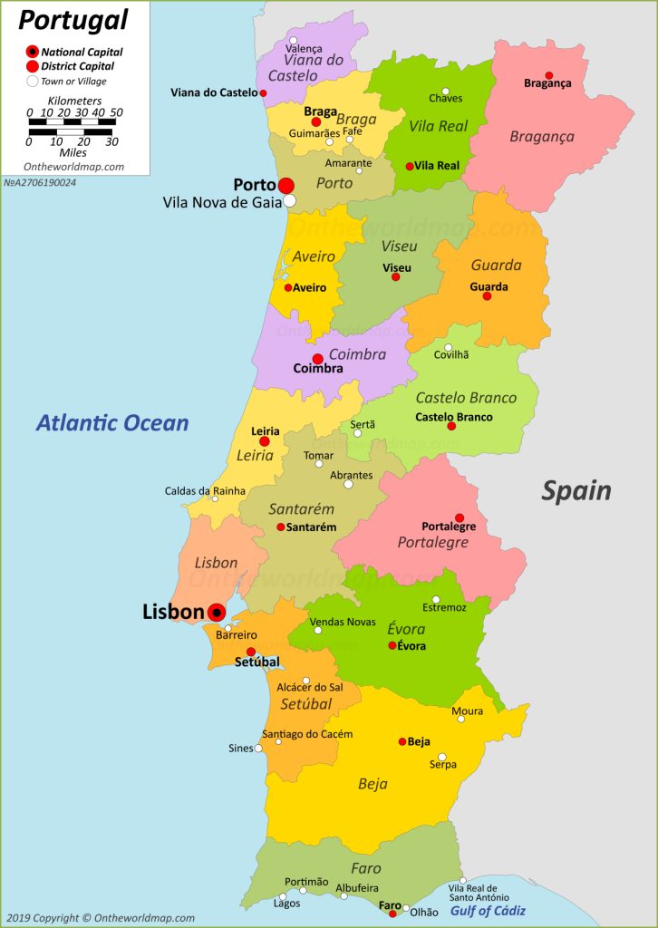 Map of the provinces of Portugal